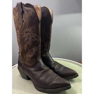 Justin Women's Leather Cowgirl Cowboy Dark Brown Western Riding Boots Sz.‎ 8B